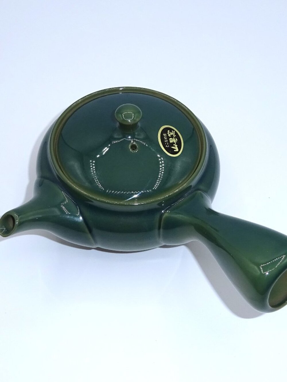 Japanese Kyusu Tokoname Style Green Ceramic Side Handle Teapot Tea Pot